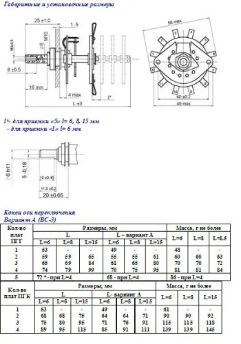 ПГК-2П4Н-К переключатель галетный фото 4 ПГК-2П4Н-К переключатель галетный фото 4