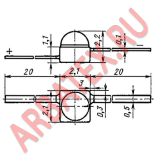 2Л101А светоизлучающий диод фото 3 2Л101А светоизлучающий диод фото 3