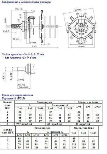 ПГК-4П4Н переключатель галетный фото 4 ПГК-4П4Н переключатель галетный фото 4